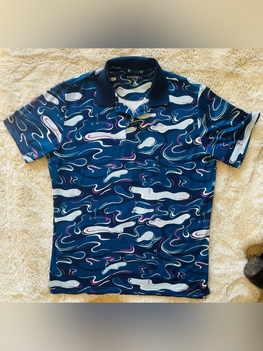Bonobos Limited Edition Blue Performance Golf Polo Size:  Medium